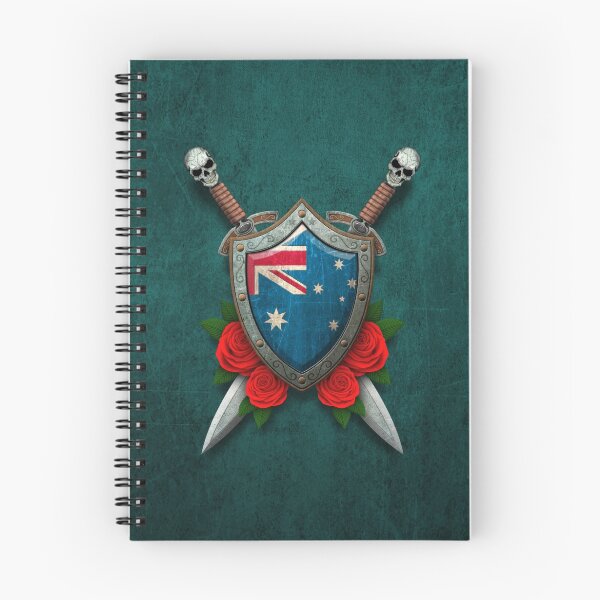 Item preview, Australian Flag on a Worn Shield and Crossed Swords designed and sold by JeffBartels.