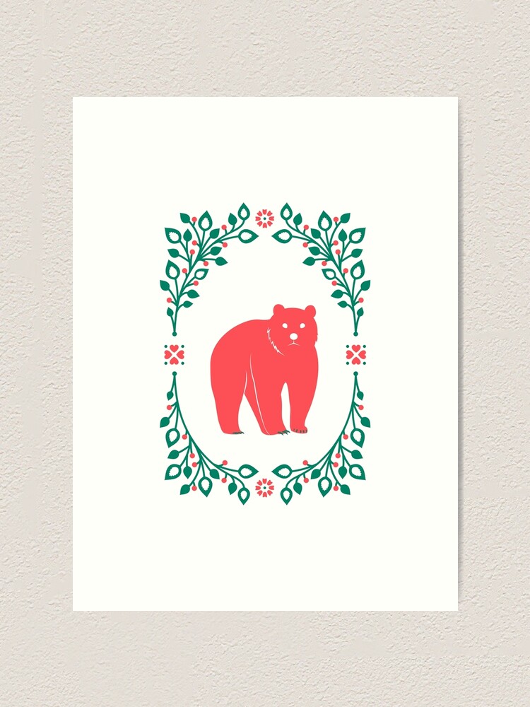 Alternate view of Folk Forest Bear Art Print