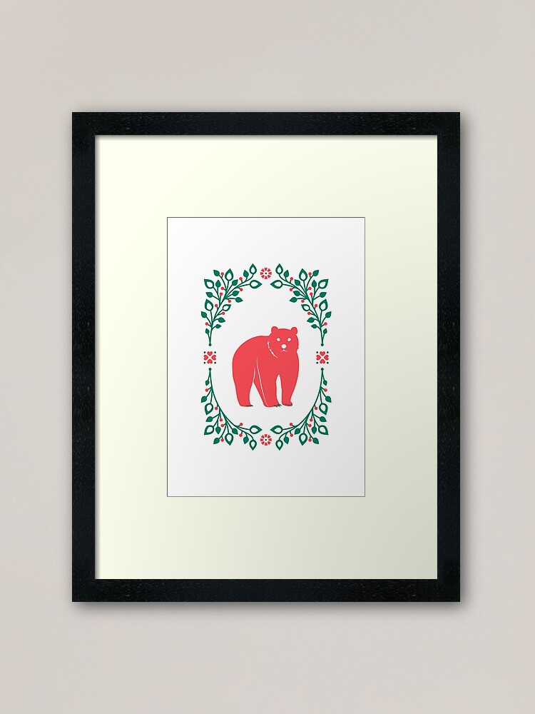 Alternate view of Folk Forest Bear Framed Art Print