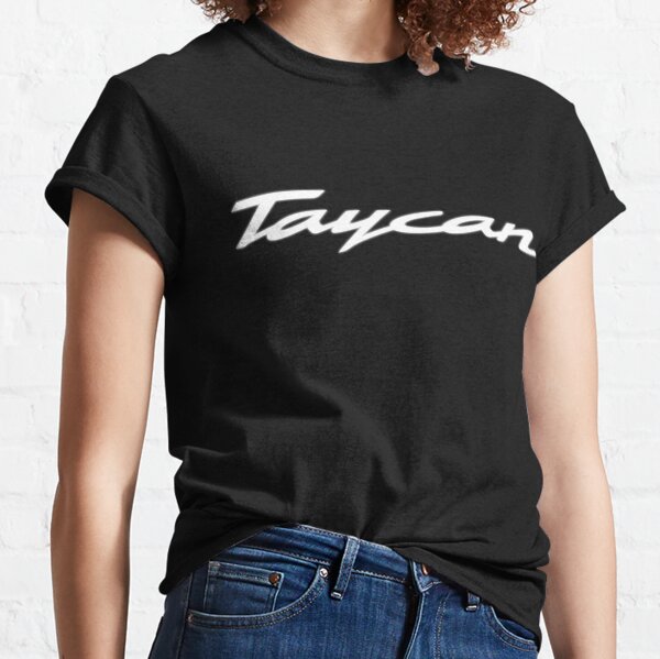 Porsche Taycan Logo White/Black Background Classic T-Shirt