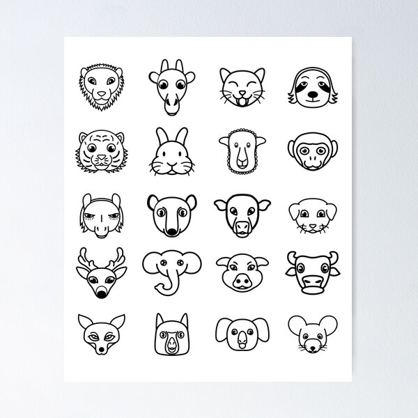 Item preview, Set of cute kawaii cartoon animals designed and sold by hadkhanong.