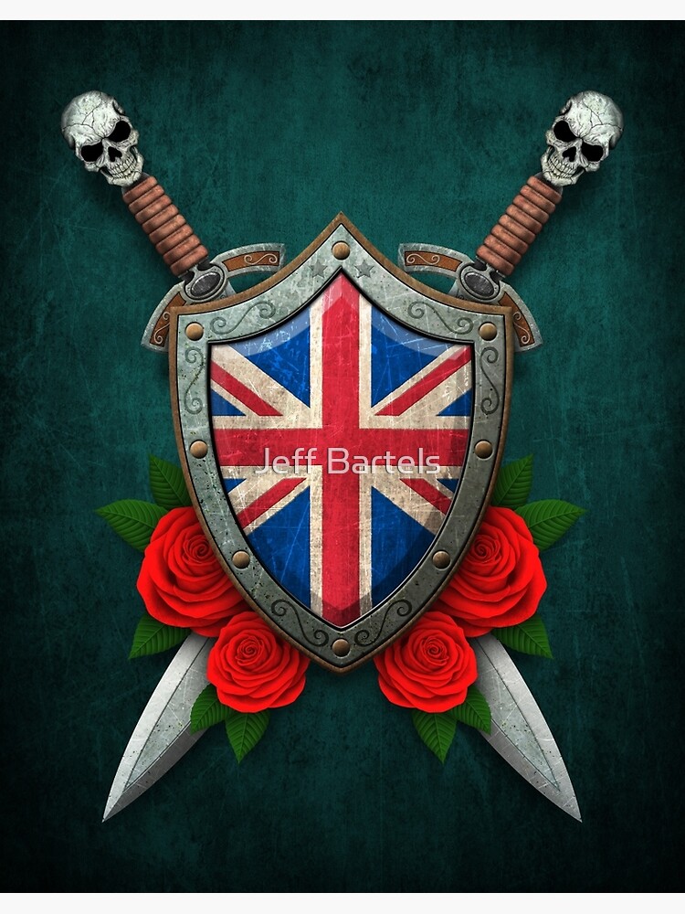 Dragon Holding English Flag Shield Stock Illustration 252827122 |  Shutterstock