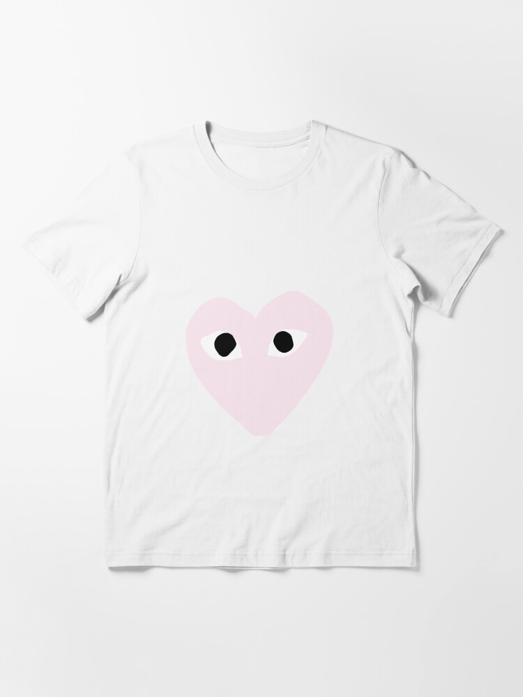cdg pink heart t shirt