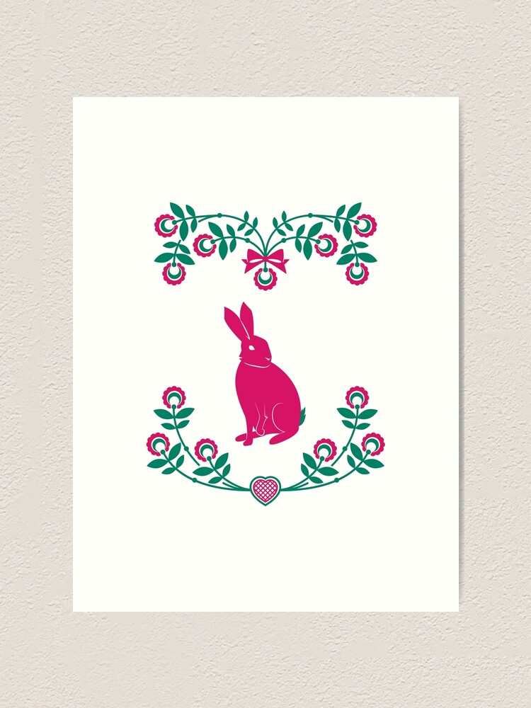 Alternate view of Folk Hare Art Print