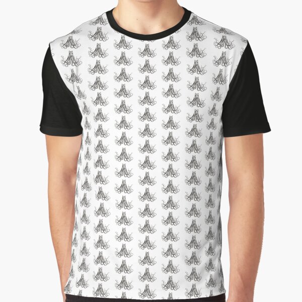 Octopussy | Half Cat Half Octopus | Hybrid Animals | Vintage Style | Black and White | Graphic T-Shirt