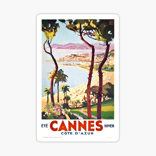 Item preview, 1938 France Cannes Cote D'Azur Travel Poster designed and sold by retrographics.