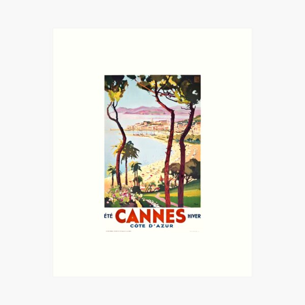 Item preview, 1938 France Cannes Cote D'Azur Travel Poster designed and sold by retrographics.