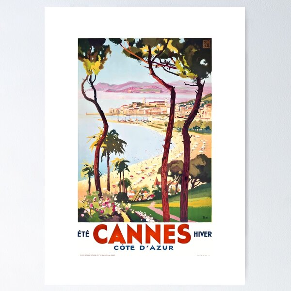 Item preview, 1938 France Cannes Cote D'Azur Travel Poster designed and sold by retrographics.