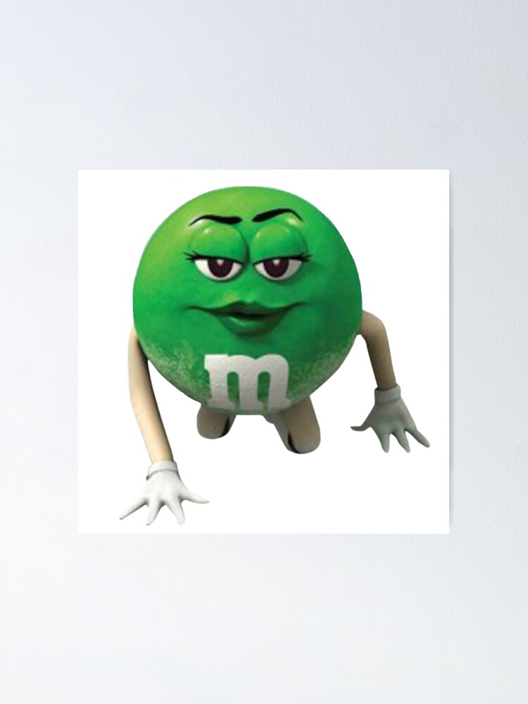 Green m&m Poster for Sale by Sidewalk Stickers