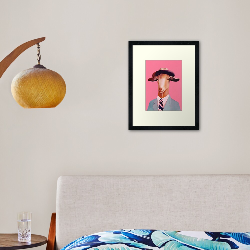 Billy Goat Pink Framed Art Print
