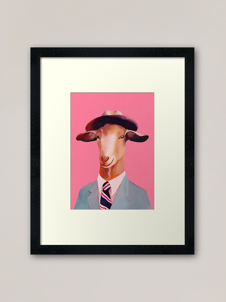 Alternate view of Billy Goat Pink Framed Art Print