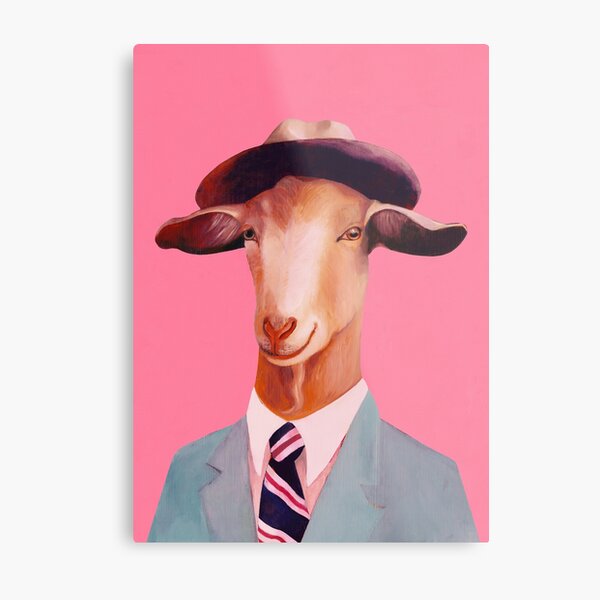 Billy Goat Pink Metal Print