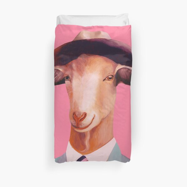 Billy Goat Pink Duvet Cover