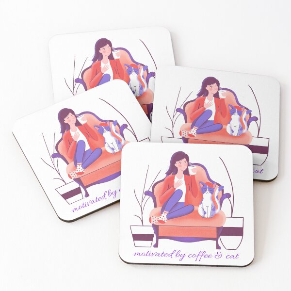 Item preview, motivated by coffee and cat designed and sold by ninjapineapple.