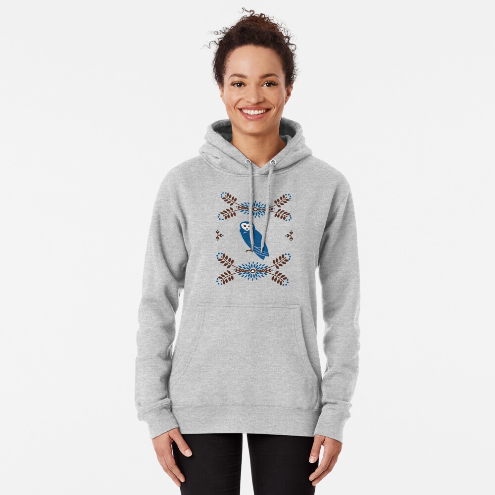 Folk Owl Pullover Hoodie
