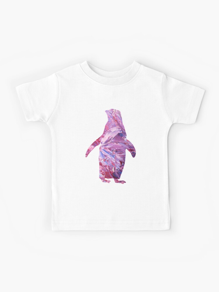 Watercolor Pink Blue Penguin Kids T-Shirt for Sale by blue-jay