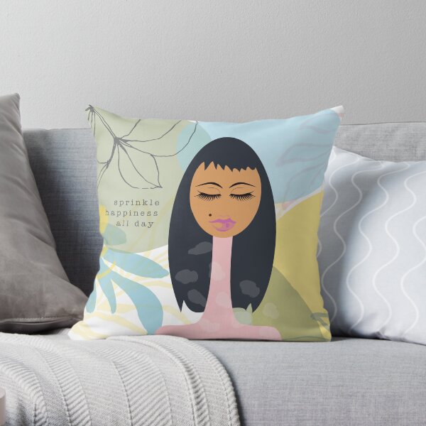 Sprinkle Happiness All Day Throw Pillow