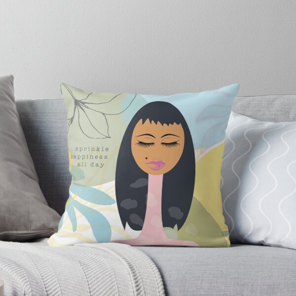 Sprinkle Happiness All Day Throw Pillow