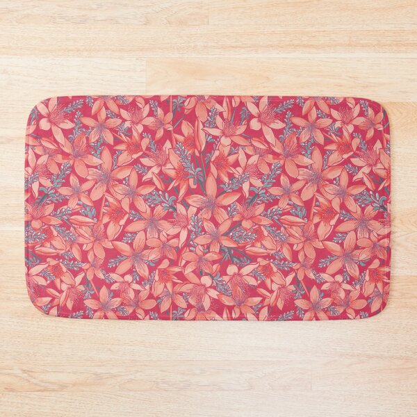 Item preview, Romantic Starflower Floral Garden Pattern - Melon And Teal color palette designed and sold by Sketchbook Designs.