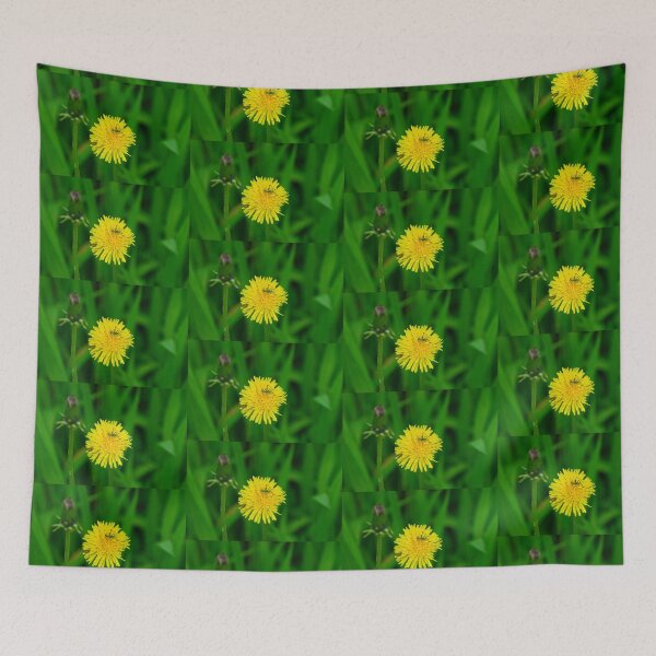 Item preview, Katydid nymphs on yellow Dandelion flower designed and sold by Stretch Clendennen.