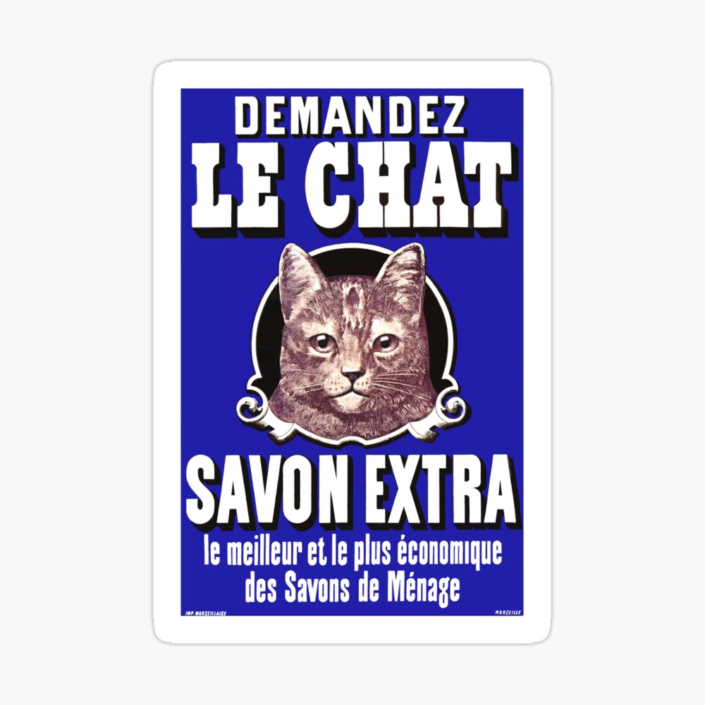 Le Chat Savon Extra French Advertising Poster Poster By Retrographics Redbubble