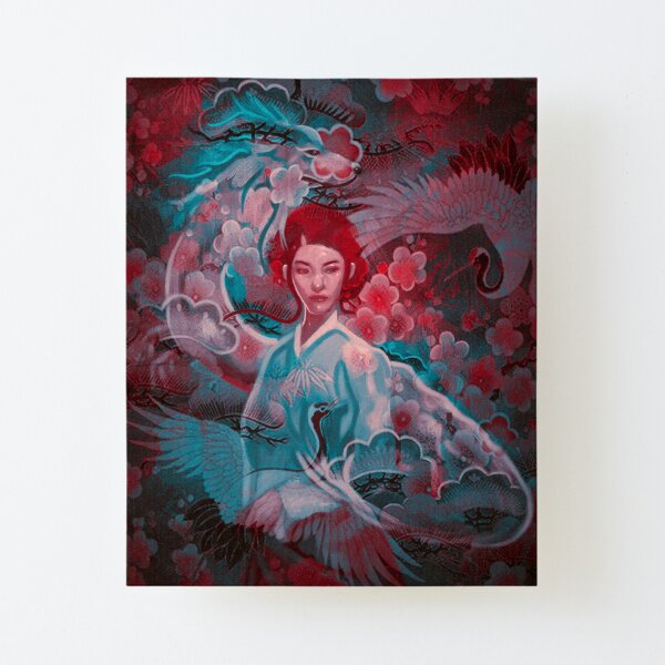Girl and the dragon Canvas Mounted Print