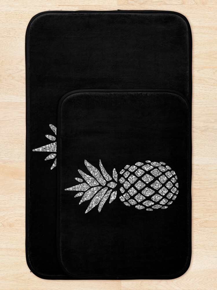 Alternate view of Silver Glitter Pineapple Bath Mat