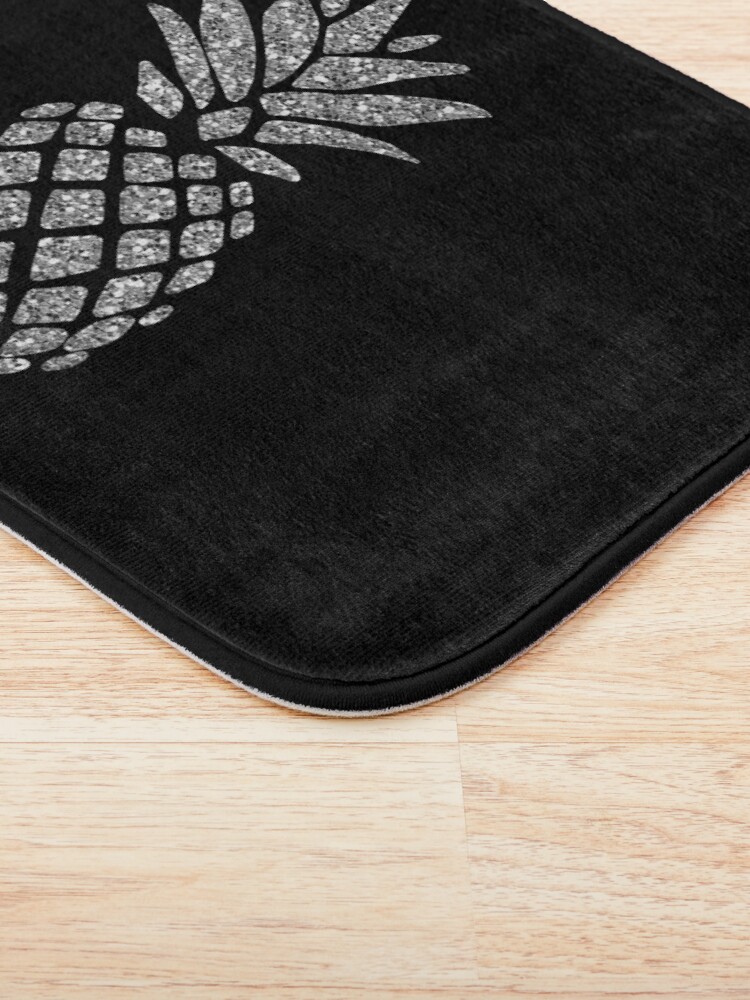 Alternate view of Silver Glitter Pineapple Bath Mat