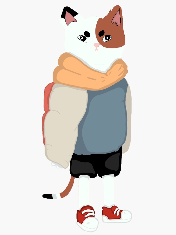 "Cute cat in clothes" Sticker for Sale by DrewBee626 Redbubble