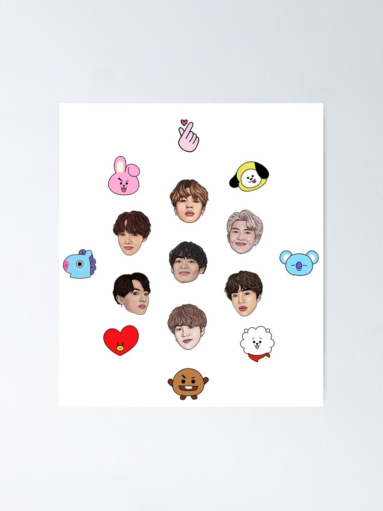 cute bts bt21 poster for sale by georgiablack redbubble