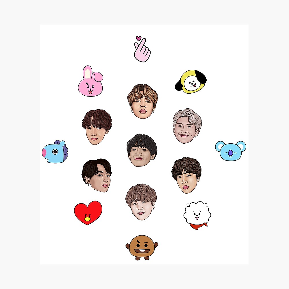 cute bts bt21 poster by georgiablack redbubble