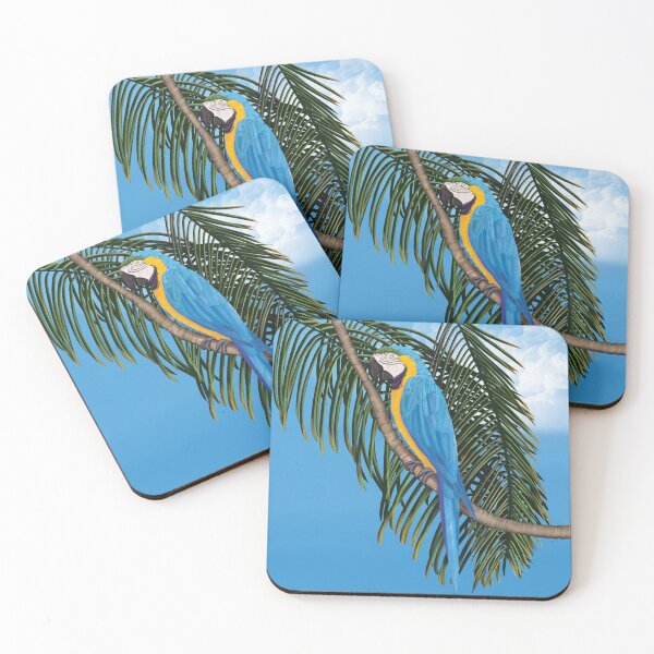 Item preview, Macaw hanging on a tree in a tropical country designed and sold by Brushes with Nature.