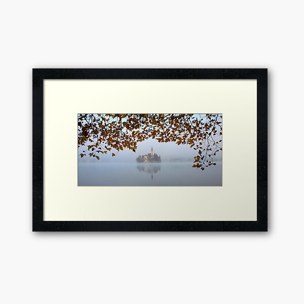 Misty Lake Bled Framed Art Print