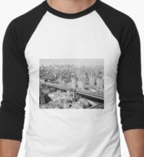 Camiseta ¾ bicolor para hombre Manhattan Black and White Photograph