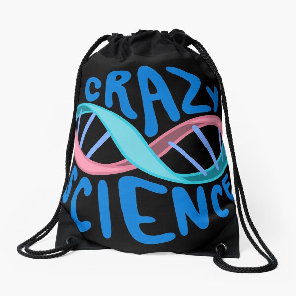 Cophine Crazy Science Typography Quote Drawstring Bag