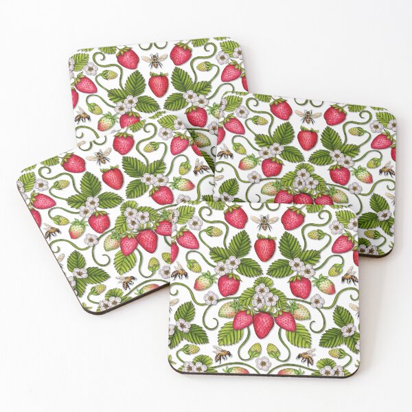 Item preview, Strawberries & Honey Bees - Spring/Summer Pattern designed and sold by somecallmebeth.