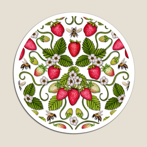 Item preview, Strawberries & Honey Bees - Spring/Summer Pattern designed and sold by somecallmebeth.