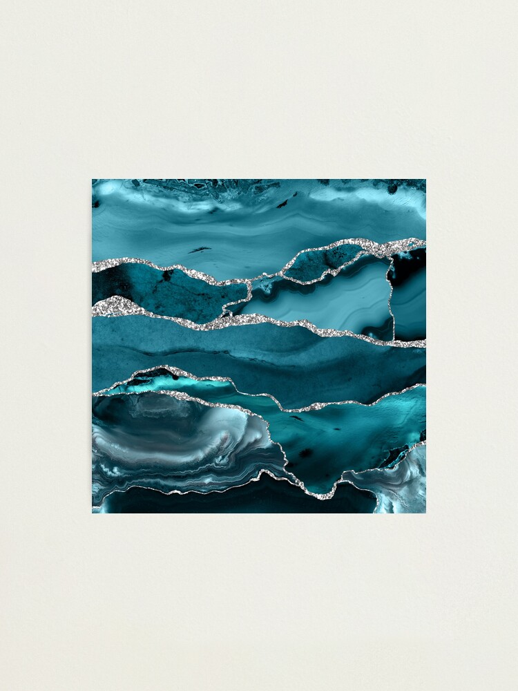 Alternate view of Trend Turquoise Marble Textures Photographic Print