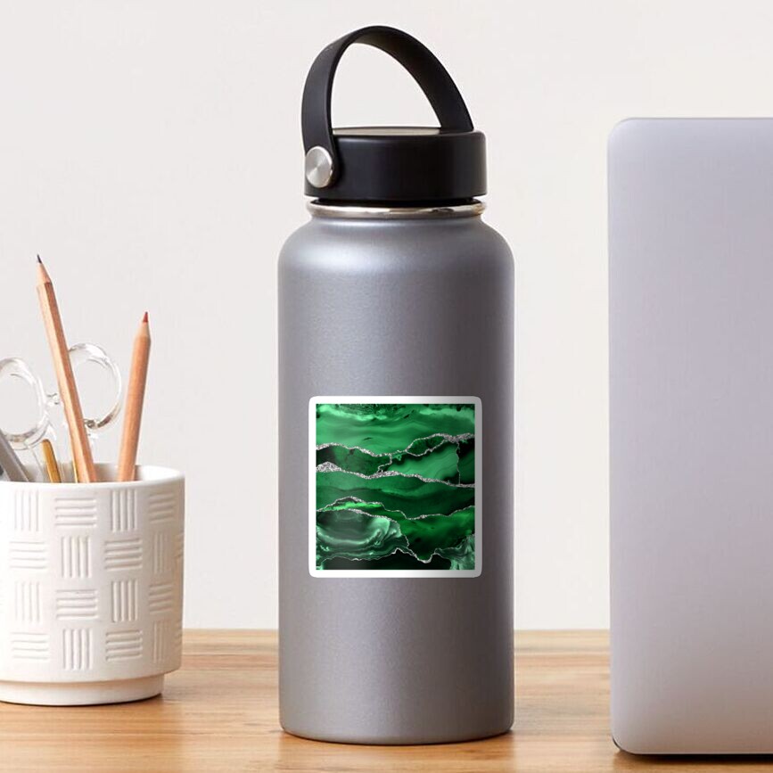 Emerald Malachite Marble Landscapes Sticker