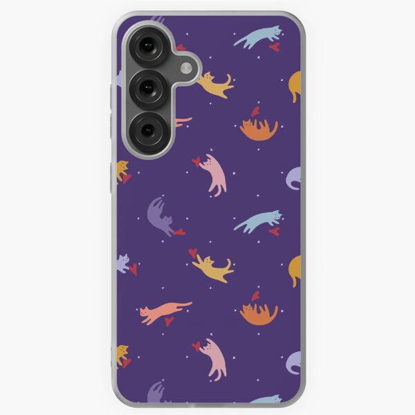 Vista previa del artículo con la obra «Papel cortado dulces gatos en violeta», diseñado y vendido por runcatrun.