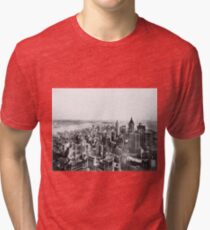 Camiseta de tejido mixto Vintage Lower Manhattan Skyscraper Photo (1913)