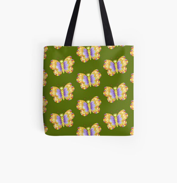 Butterfly Illustration All Over Print Tote Bag