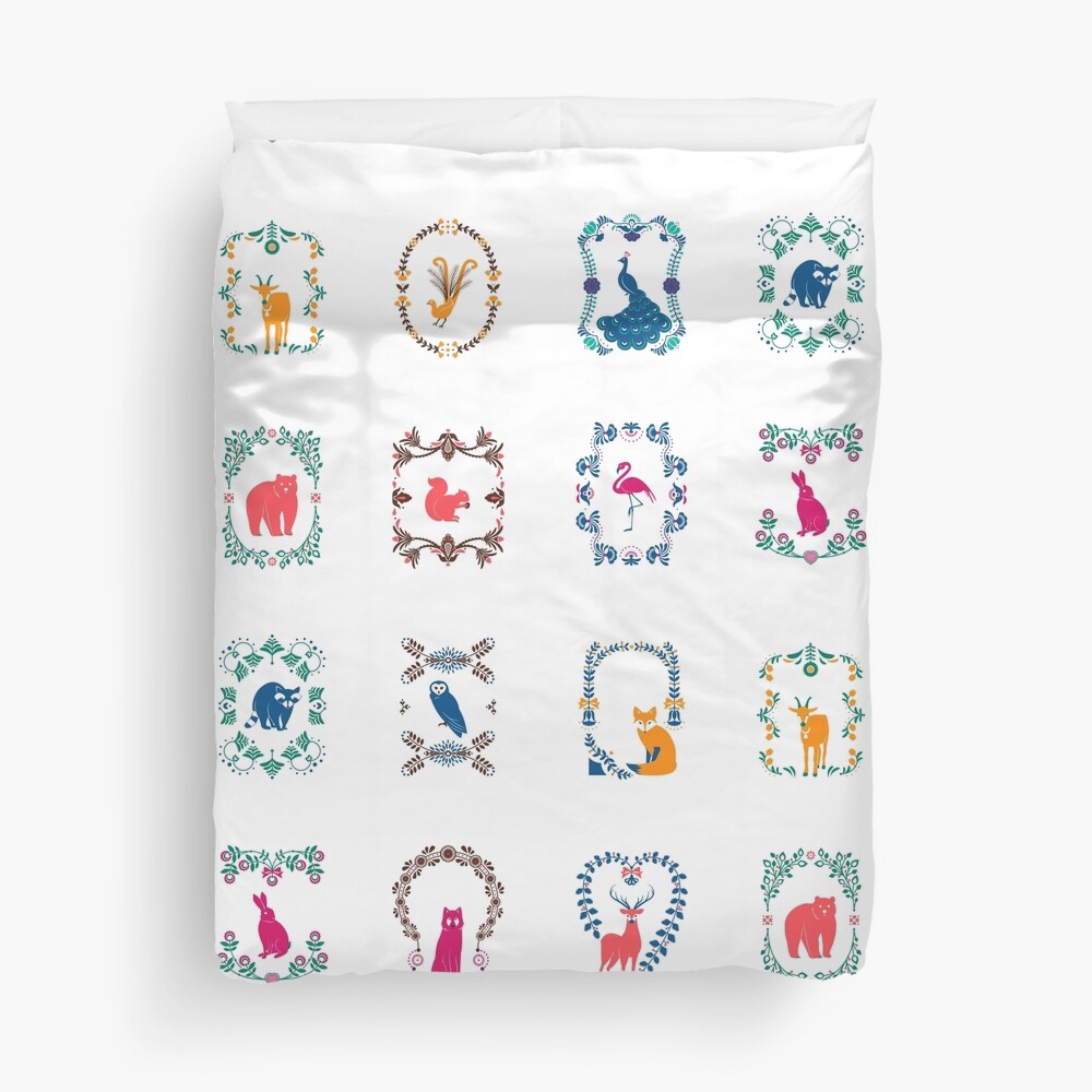 Rainbow Folk Dozen Duvet Cover