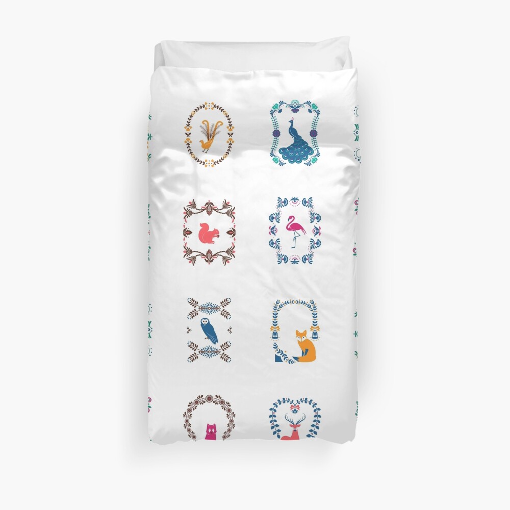 Rainbow Folk Dozen Duvet Cover
