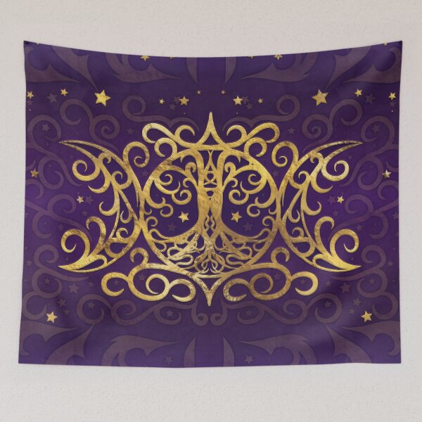 Item preview, Triple Moon - Triple Goddess Gold and Purple designed and sold by k9printart.