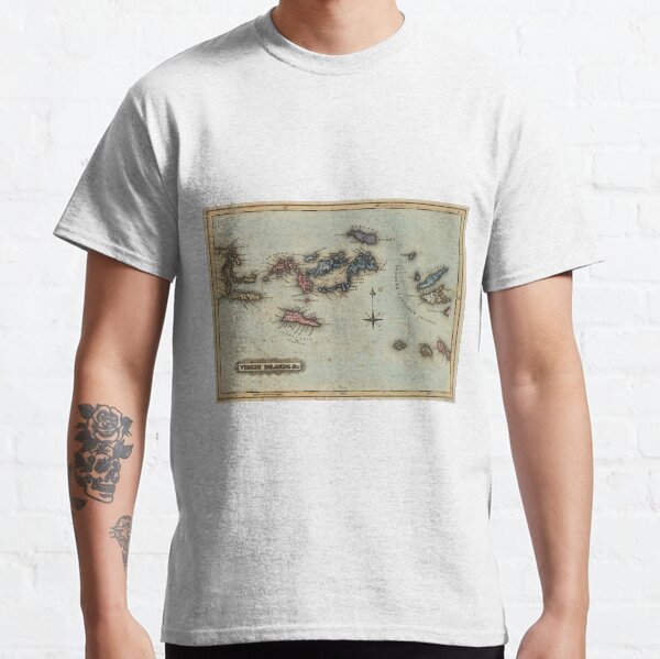 Vintage Map of The Virgin Islands (1823) Classic T-Shirt
