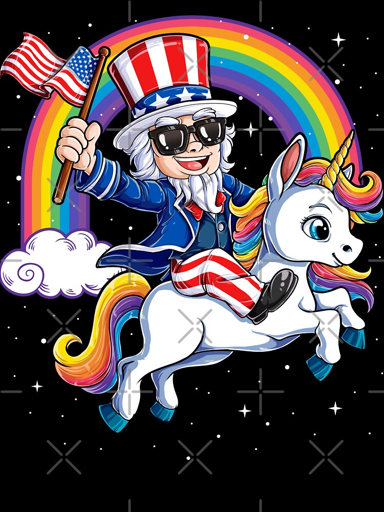 Independence Day Dabbing Unicorn 4th of July Girls American Flag Shirt