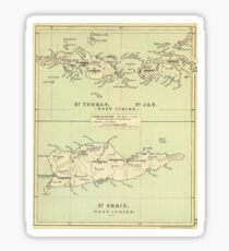 Vintage Map of The Virgin Islands (1853) Sticker