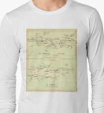 Vintage Map of The Virgin Islands (1853) Long Sleeve T-Shirt