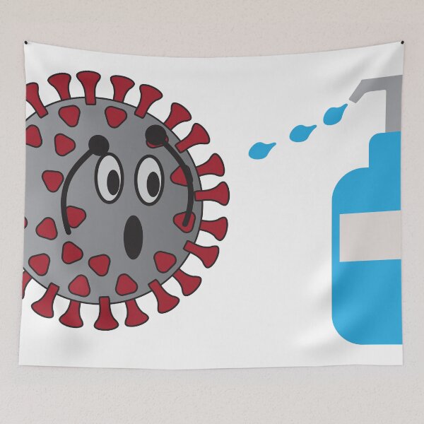 Item preview, Coronavirus Character afraid Of Liquid Soap designed and sold by sigdesign.